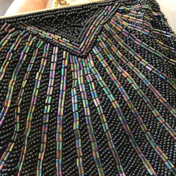 VNT beautiful black bead Scalloped handbag - Picture 12 of 16